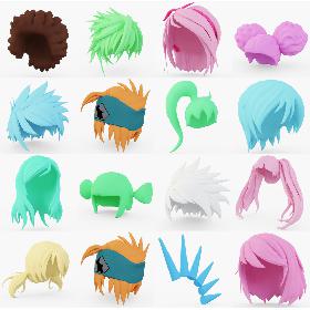 Anime Hair Collection 3D model